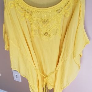 Yellow beaded blouse from Lane Bryant
